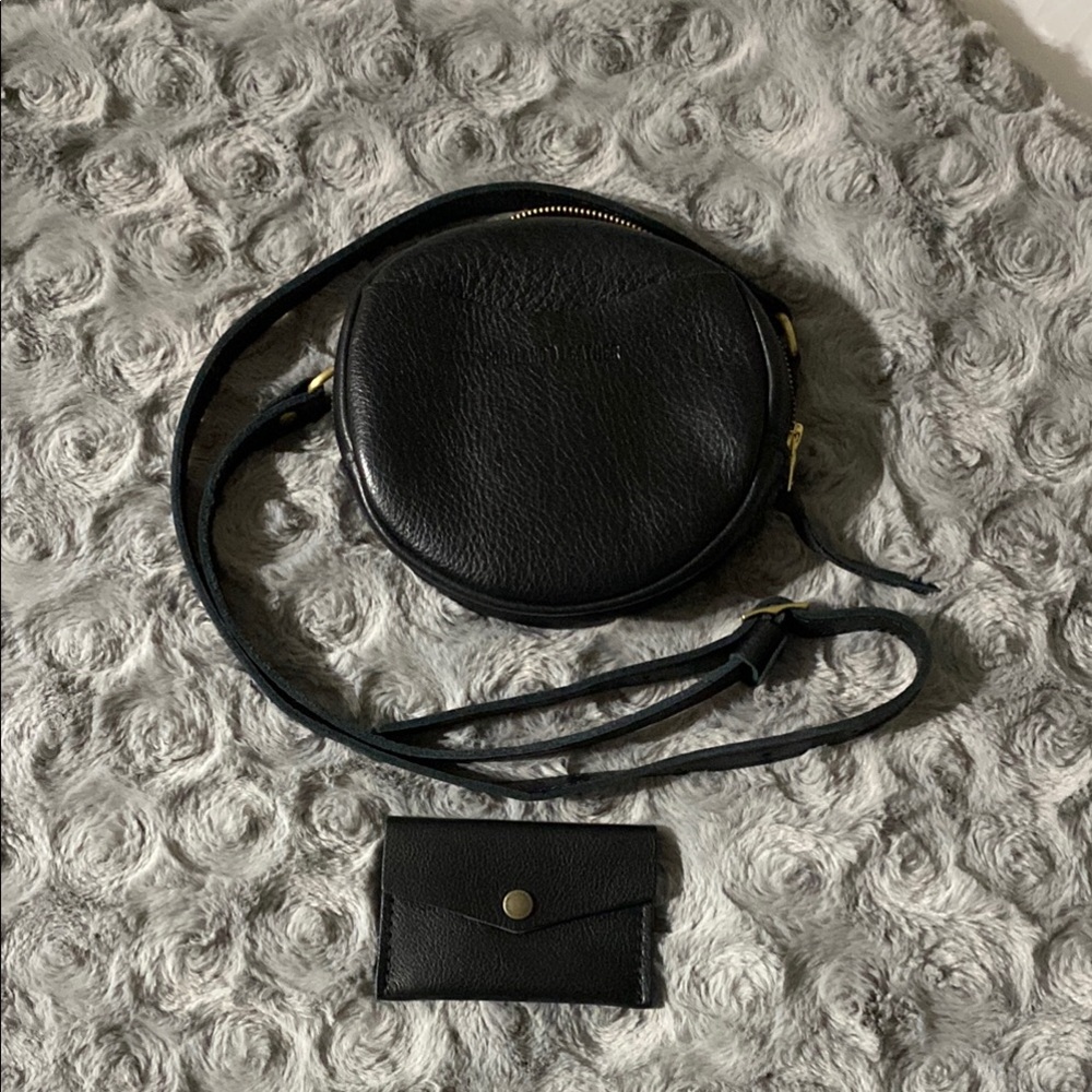 Portland Leather Black Crossbody Bag with Adjustable Strap
